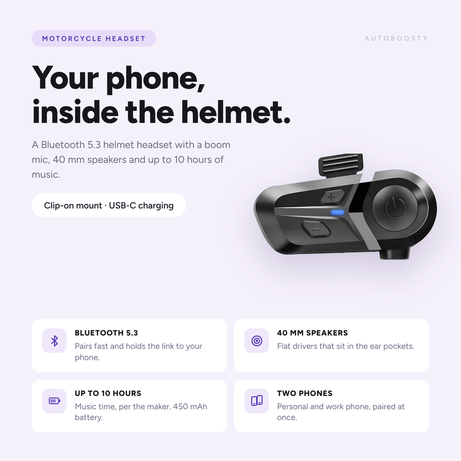 Bluetooth 5.3-headset för motorcykelhjälm