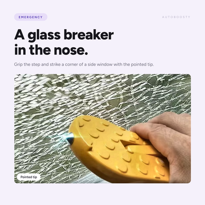 Folding Car Door Step with Glass Breaker