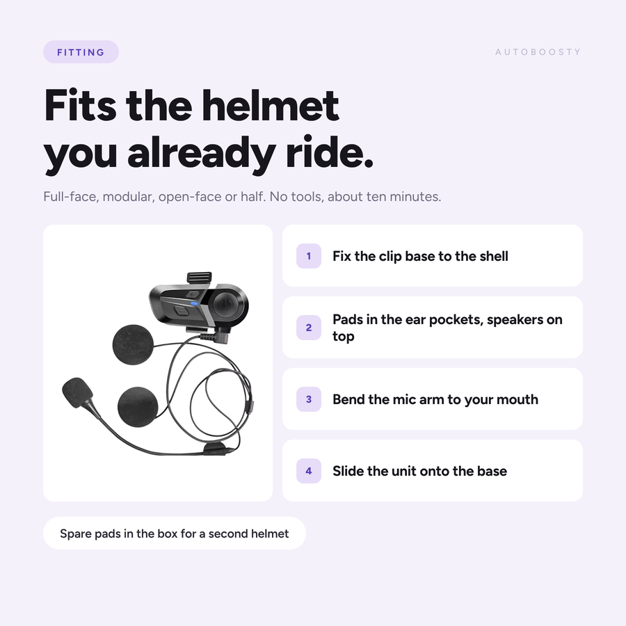 Bluetooth 5.3-headset för motorcykelhjälm