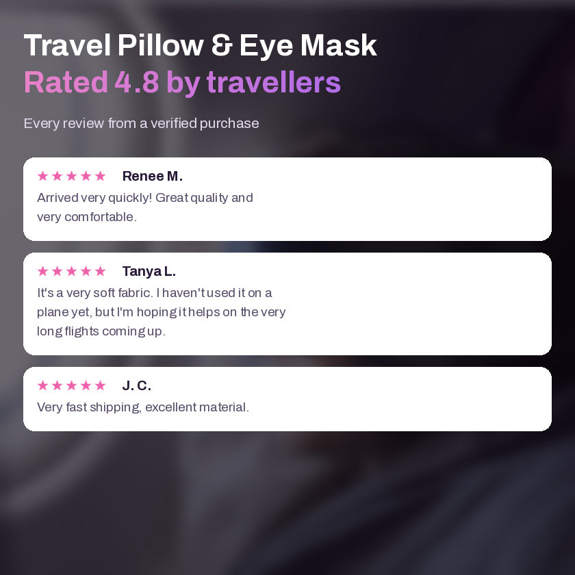 Set med resekudde och ögonmask i bomull
