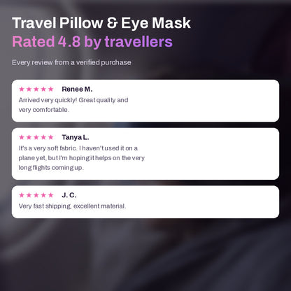 Set med resekudde och ögonmask i bomull