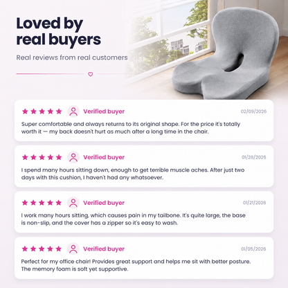 Sitt- och ryggstödskudde i memory foam