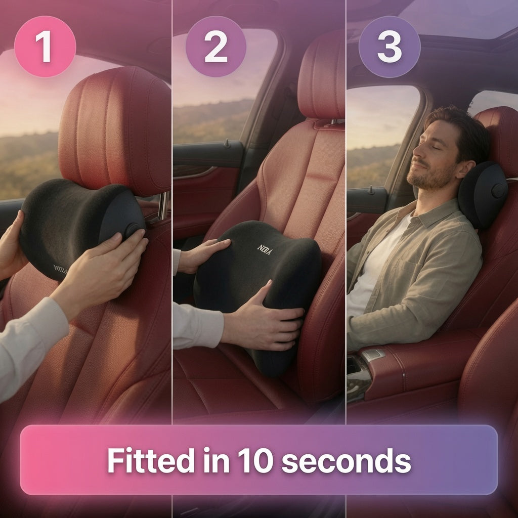 Set med nack- och ländryggskudde i memory foam