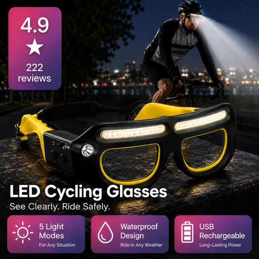 Uppladdningsbara LED-pannlampor i glasögonform