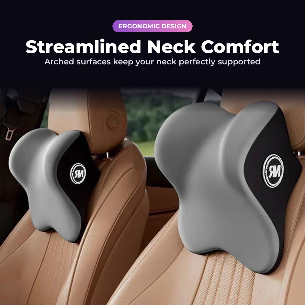 Ergonomiskt set med nack- och ryggkuddar för bil
